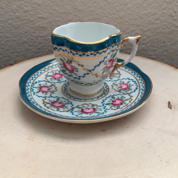 China Rose Gold Tone Mini Plate & Teacup Set - Picture 4 of 10